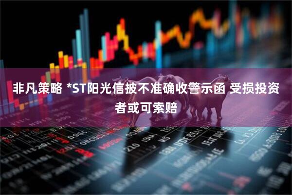 非凡策略 *ST阳光信披不准确收警示函 受损投资者或可索赔